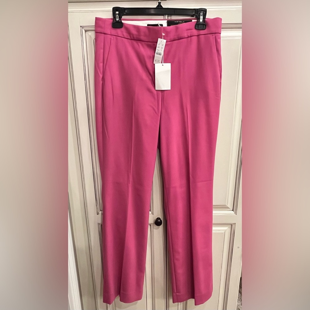 J. Crew Willa Full Length Flare Pant in Wool Blend Pink Size 8 Style BK267